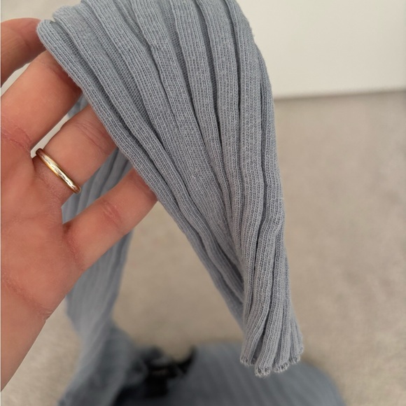 Theory Light Blue Ribbed Knit Top - Picture 3 of 3